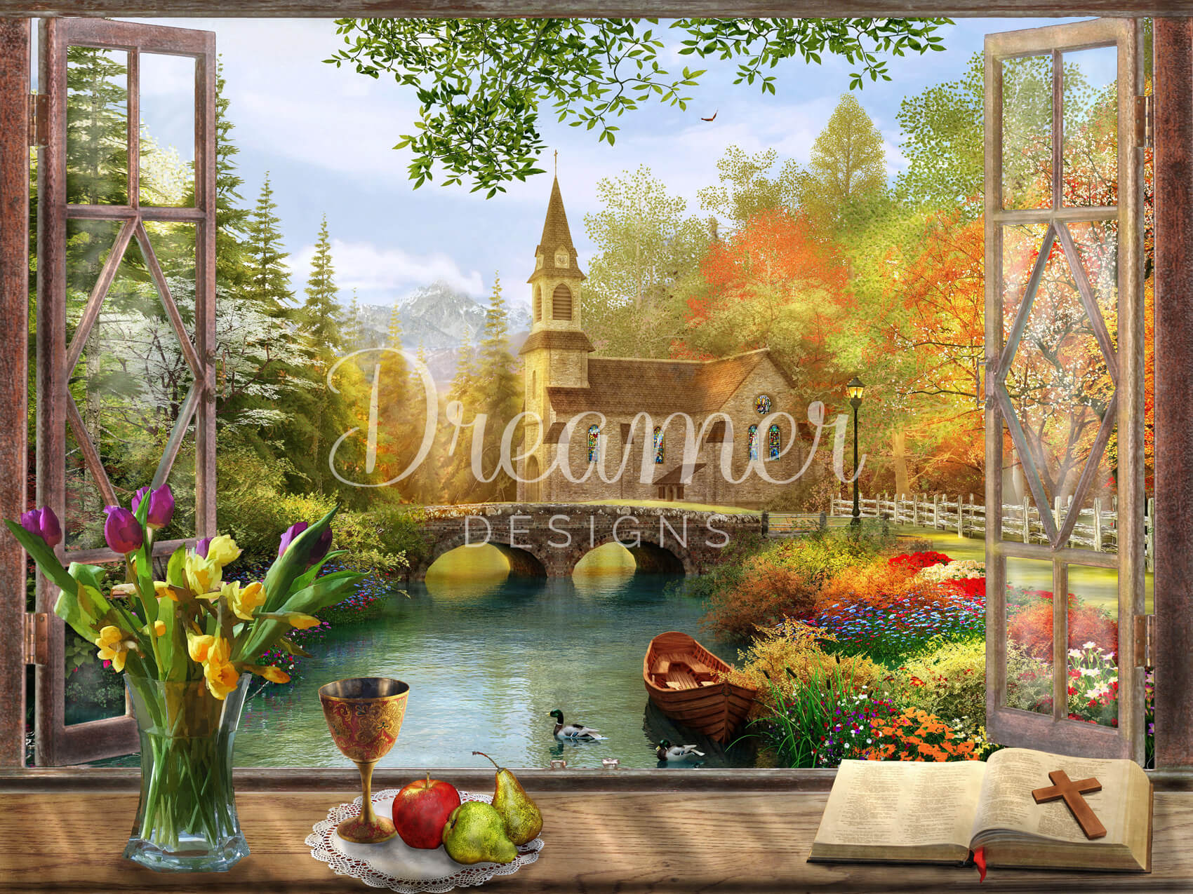 Autumn Church Frame