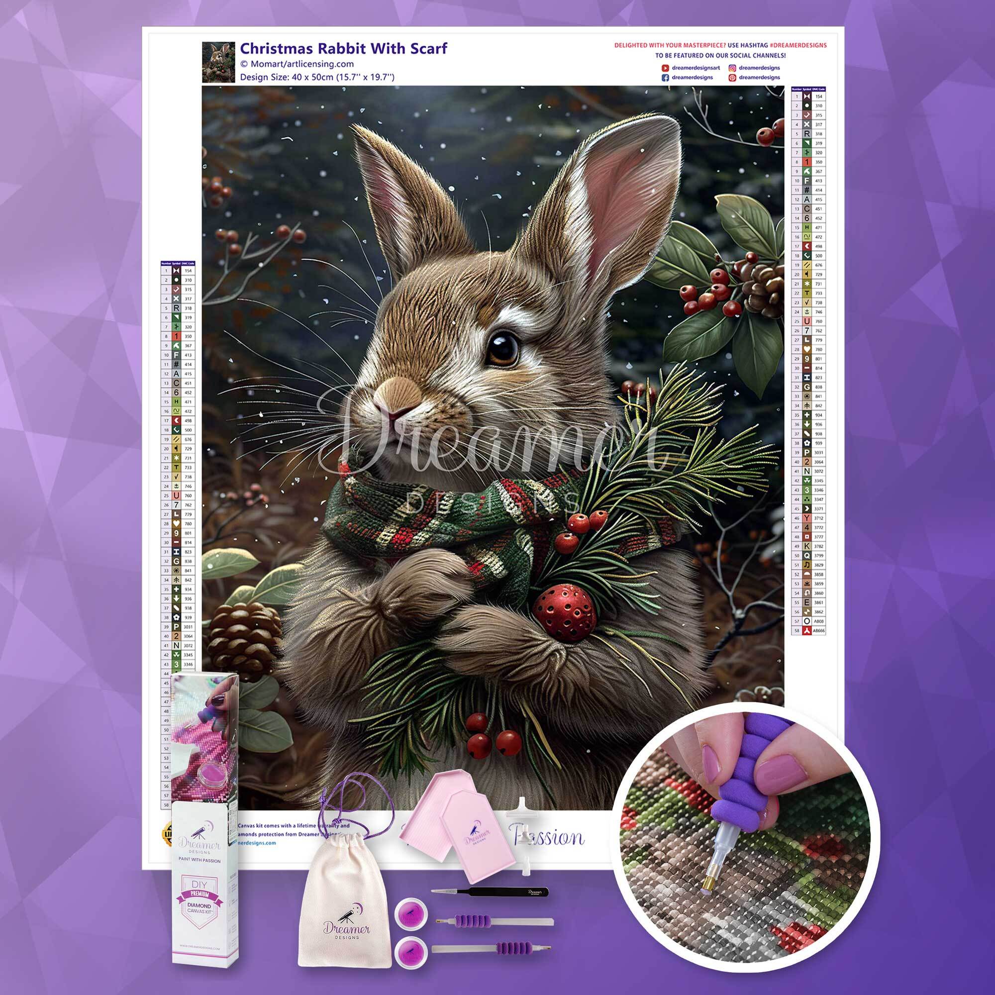 Christmas Rabbit With Scarf - Image 4