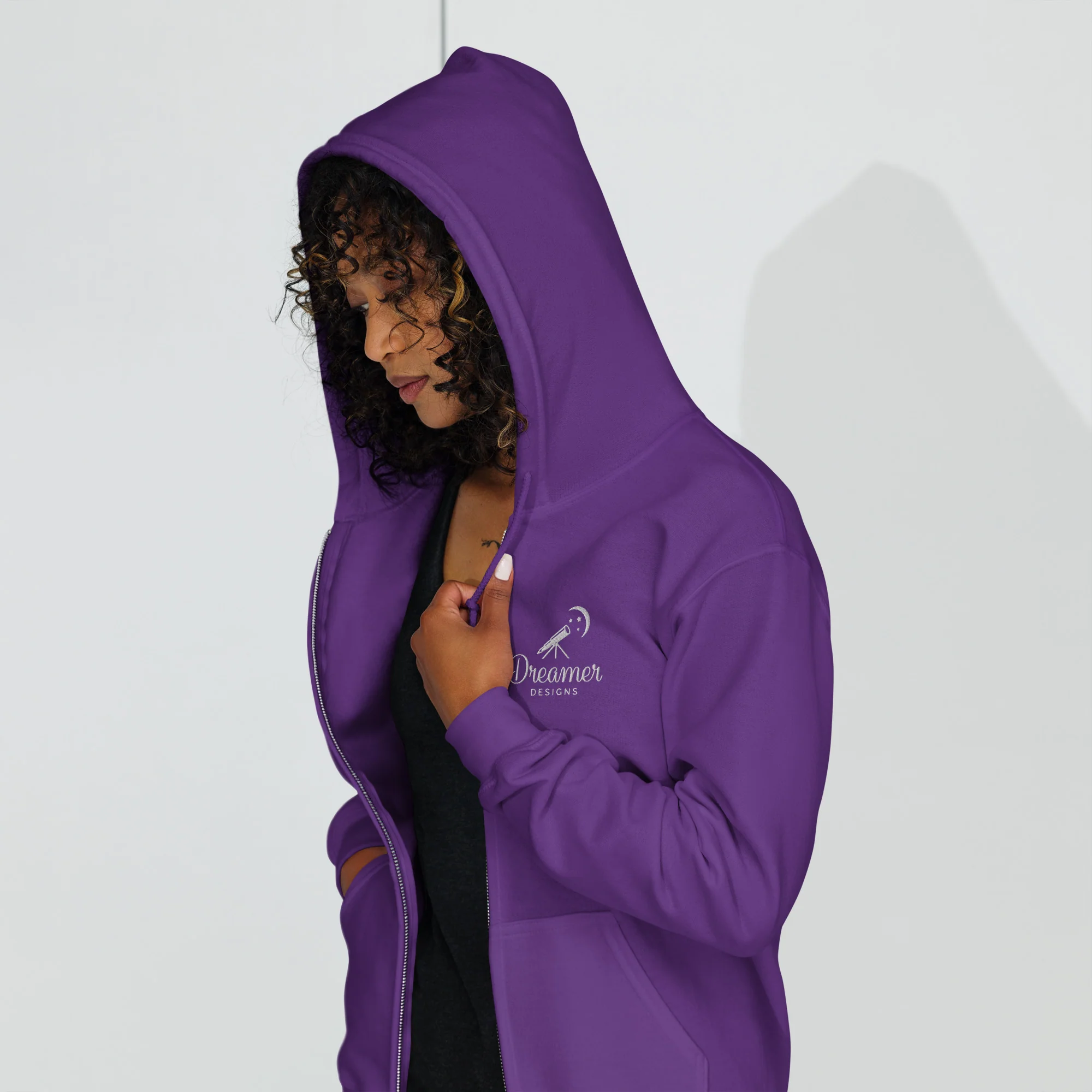 Dreamer Designs Unisex Zip Hoodie | Comfort for Creators & Quiet Dreamers - Image 13