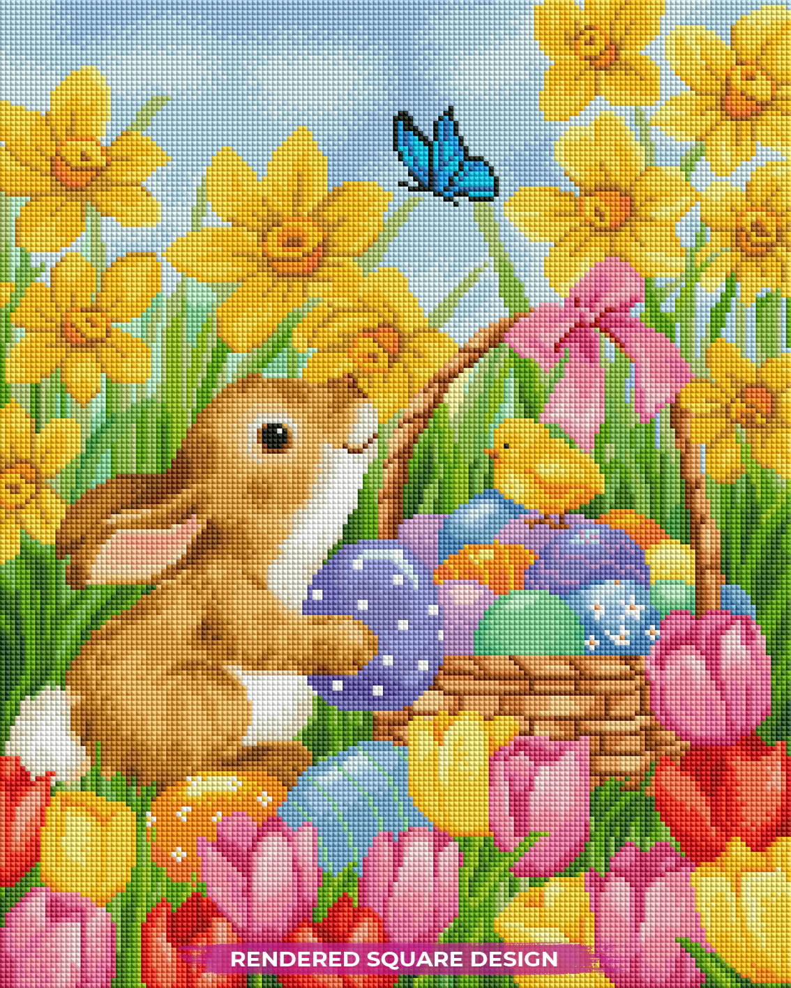 Easter Rabbit with Flowers - Image 2