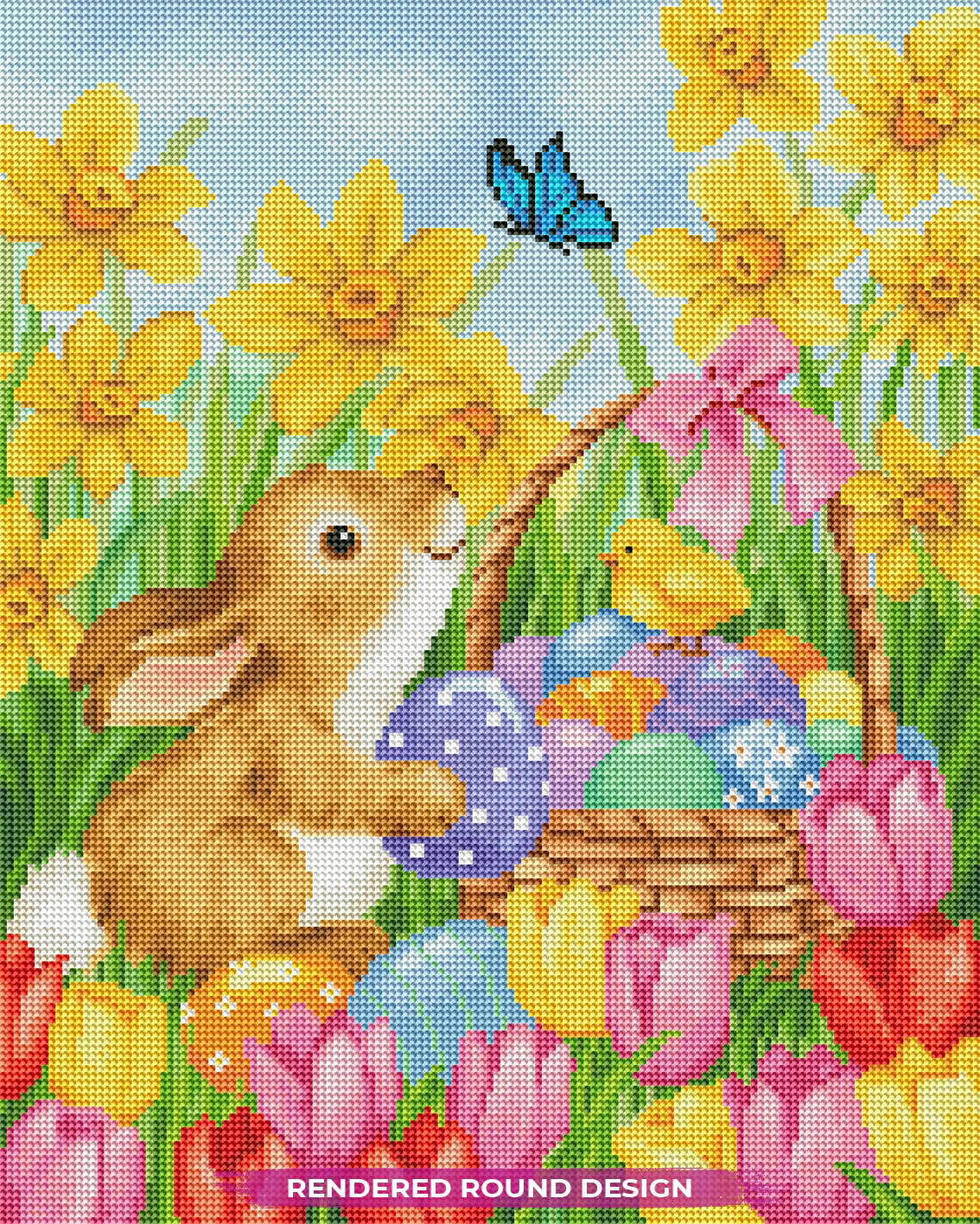 Easter Rabbit with Flowers - Image 3
