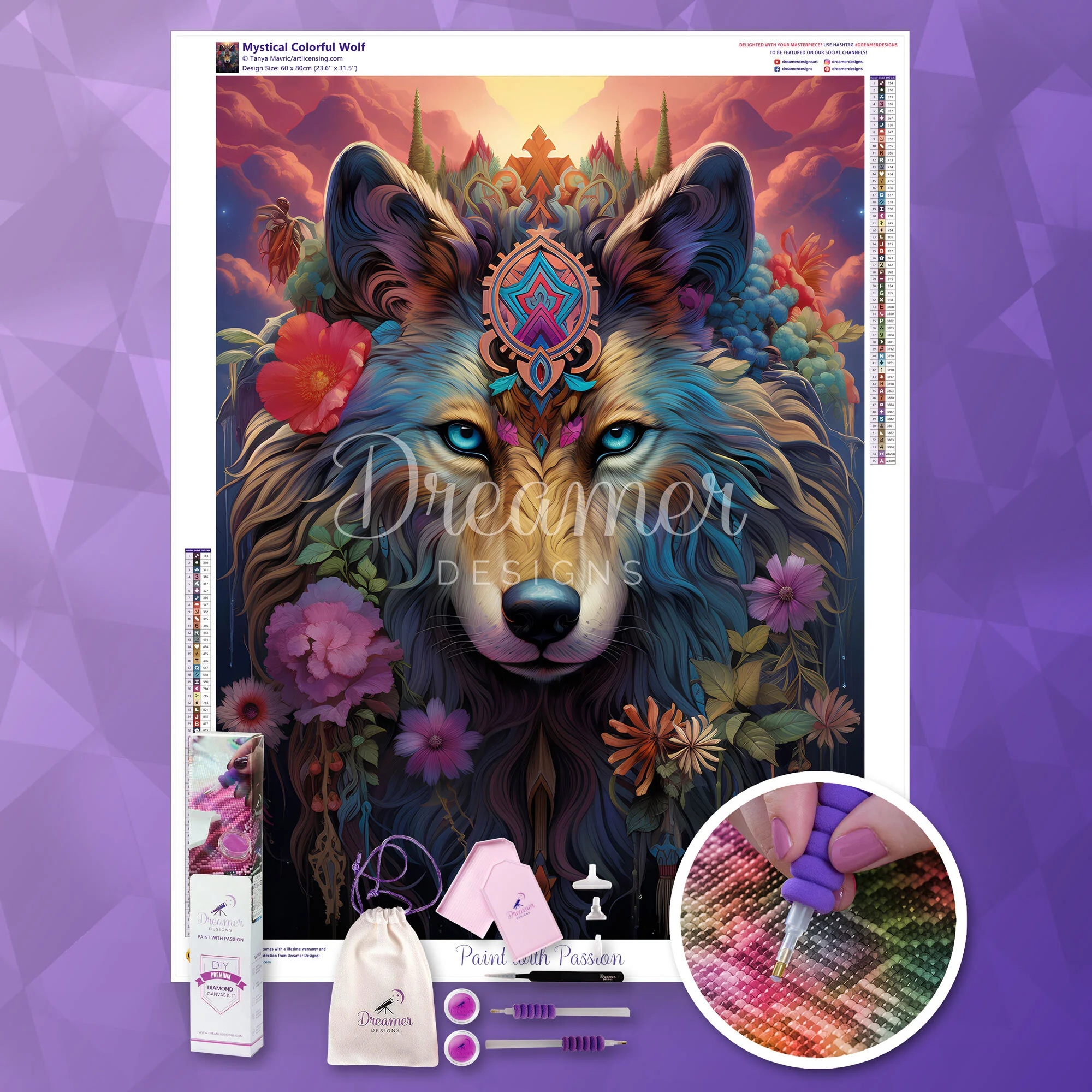 Mystical Colorful Wolf - Image 3