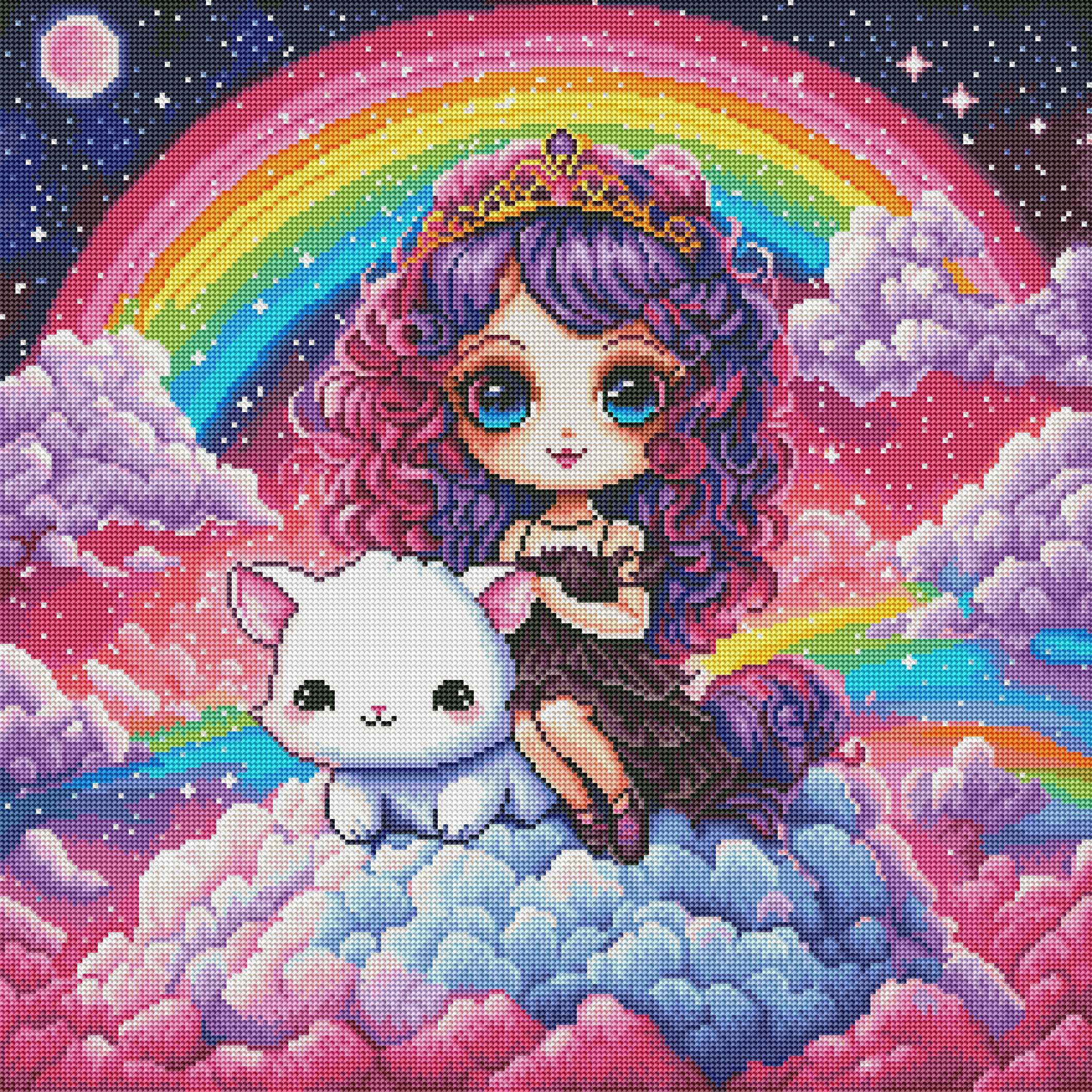 Rainbow Girl and Cat - Image 2