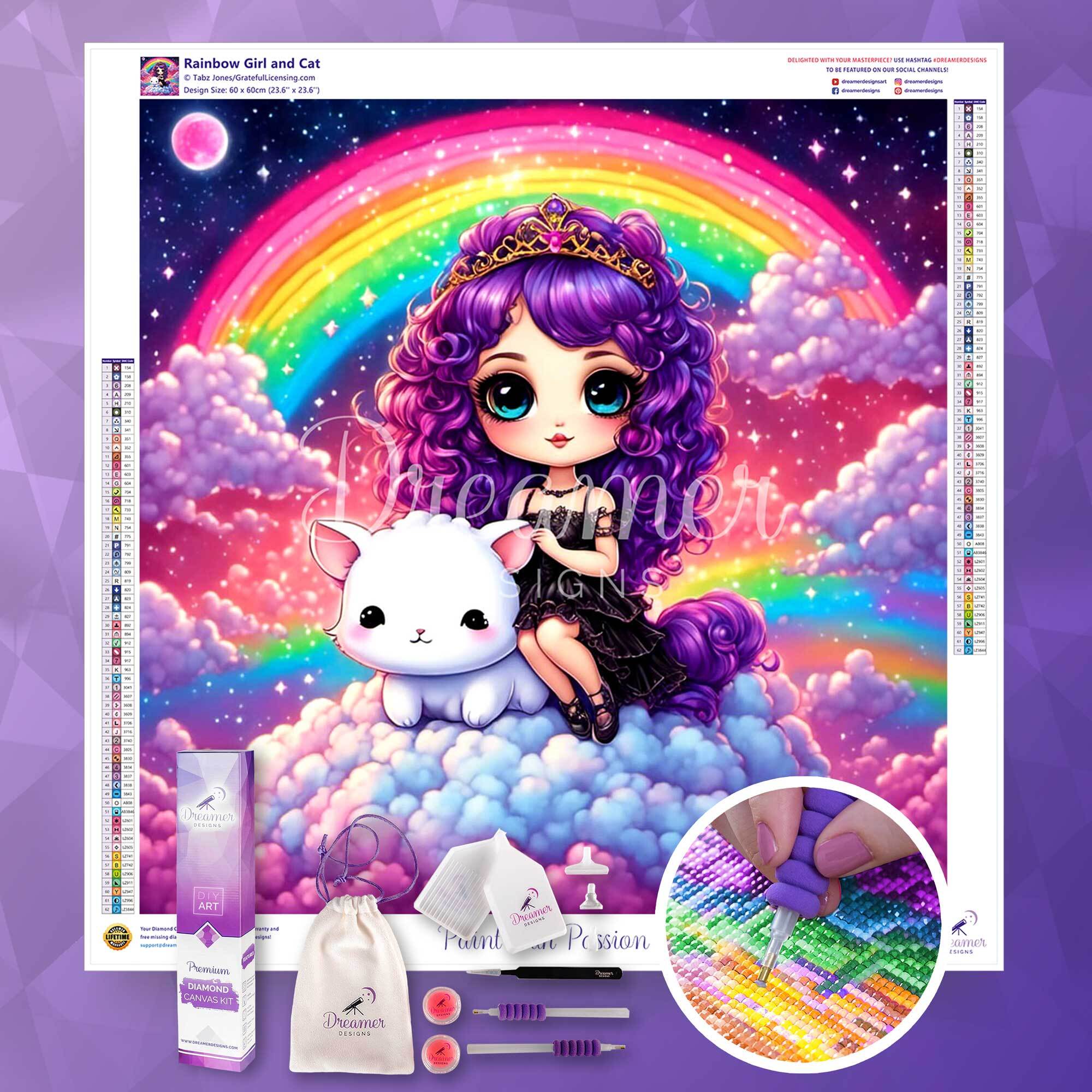 Rainbow Girl and Cat - Image 3