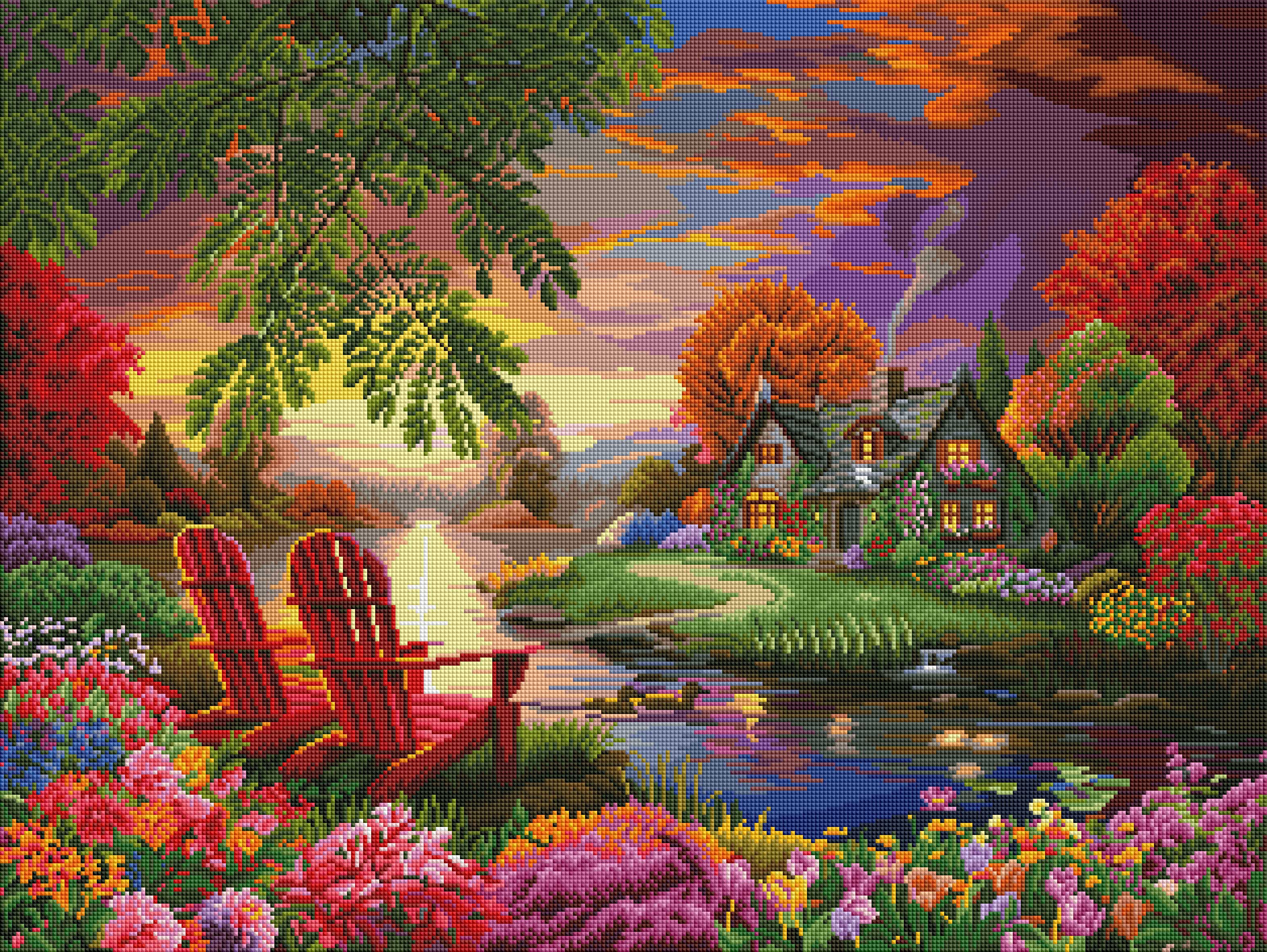 Red Chairs At Sunset - Image 2