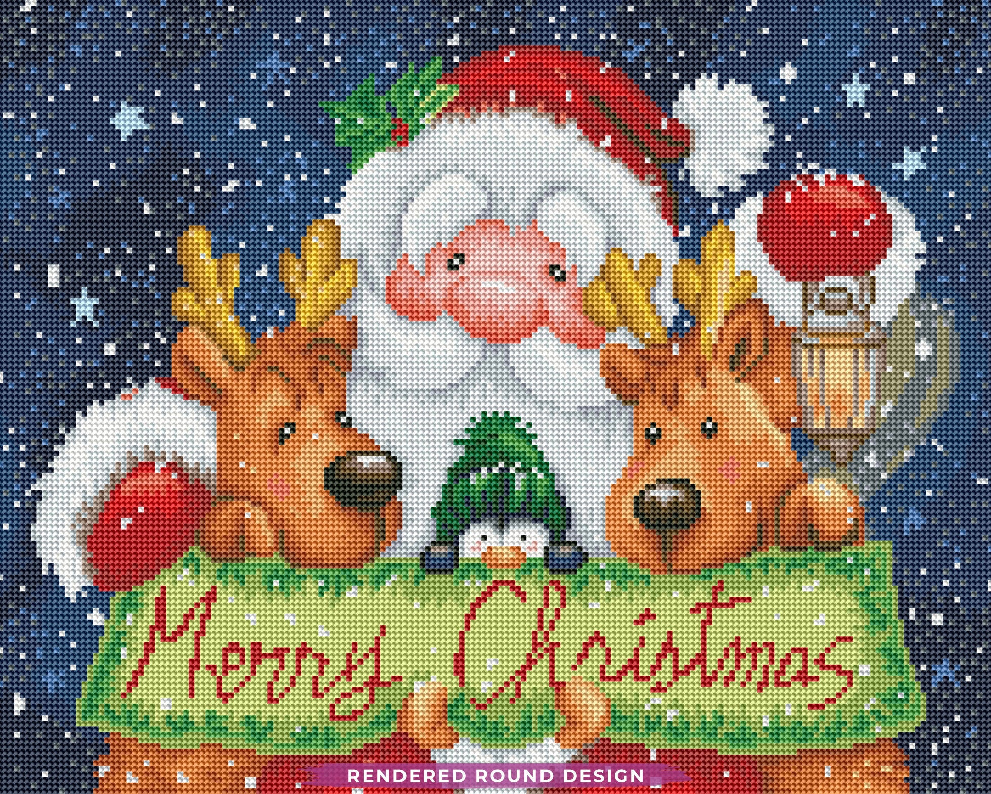 Santa and 2 Reindeers - Image 3