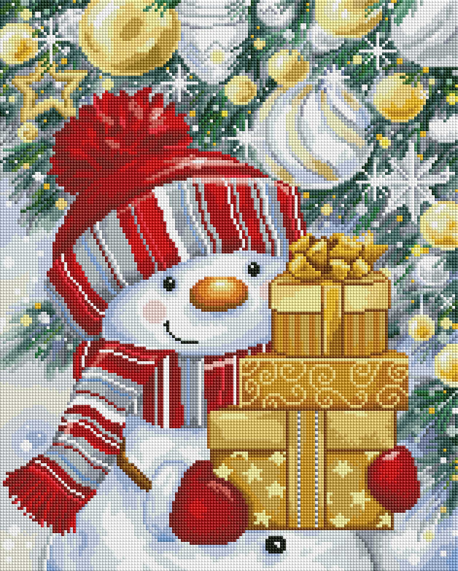 Snowman with Gold and Silver Presents - Image 2