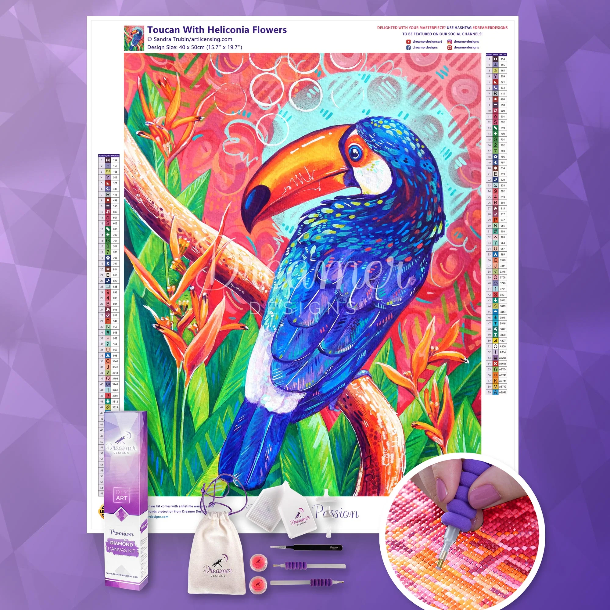 Toucan With Heliconia Flowers - Image 3